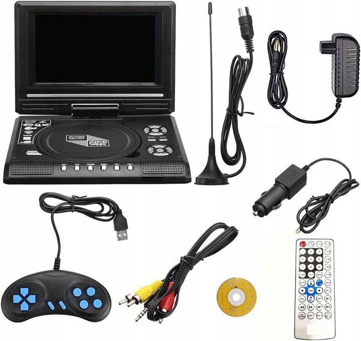 PRZENOŚNY ODTWARZACZ DVD TV/FM/USB/GIER KONSOLA