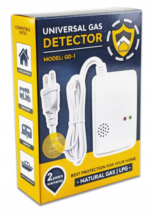 CZUJNIK GAZU ZIEMNEGO I LPG DETEKTOR 230V ALARM SENSOR GAS