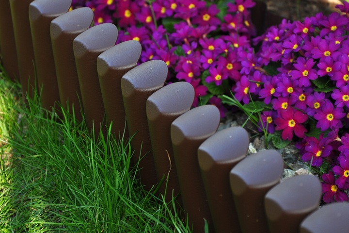 PALISADA OGRODOWA - UV- WYSOKA Wytrzymała Płotek Ogrodowy Obrzeże - Brązowa