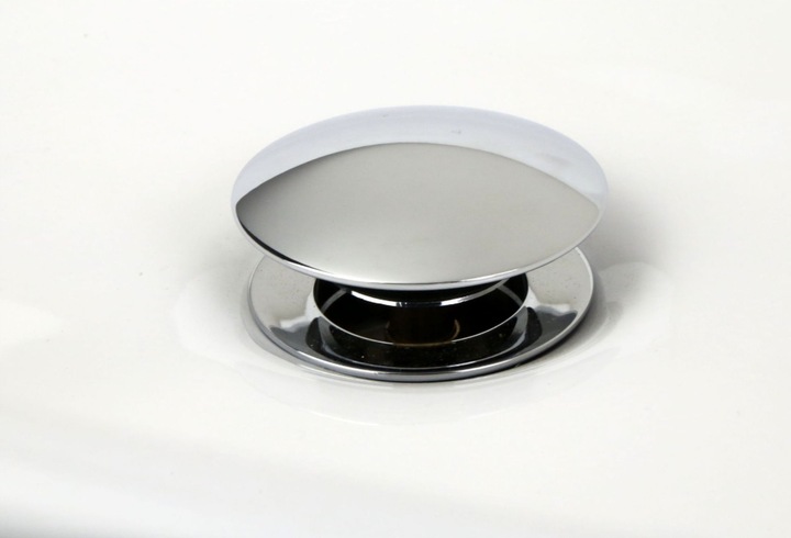 KOREK UMYWALKOWY SREBRNY KLIK-KLAK BEZ PRZELEWU do umywalki chrom połysk