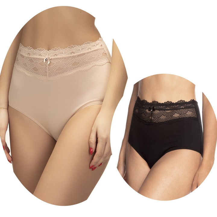 4XLAMA MAJTKI DAMSKIE Z WYSOKIM STANEM BAWEŁNIANE MAXI ROZ. M