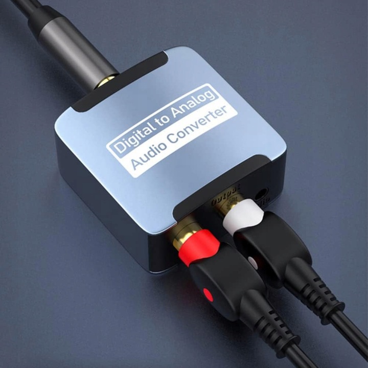 KONWERTER PRZEJŚCIÓWKA DAC ADAPTER OPTYCZNY COAXIAL TOSLINK DO 2x RCA