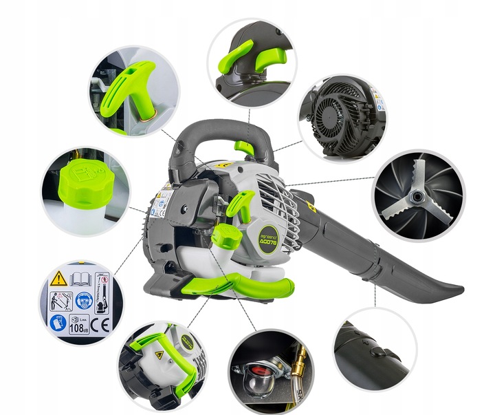 DMUCHAWA SPALINOWA OGRODOWA ODKURZACZ z ROZDRABNIACZEM LIŚCI AG078