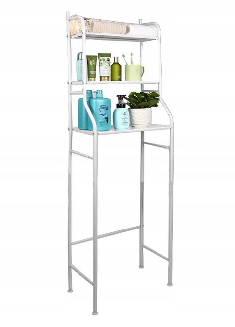 Szafka nad WC do łazienki półka regał 3 półki biała metalowa 3 poziom