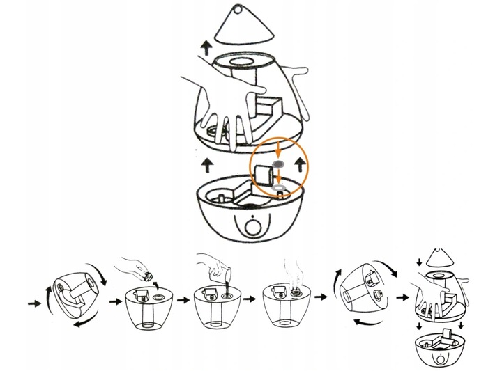 NAWILŻACZ POWIETRZA LAMPKA LED 7 KOLORÓW 25W 2,6L