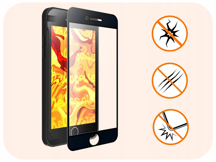 3-pak SZKŁO HARTOWANE DO iPhone SE 2020 / SE 2022 / 7 / 8 na cały ekran 9H