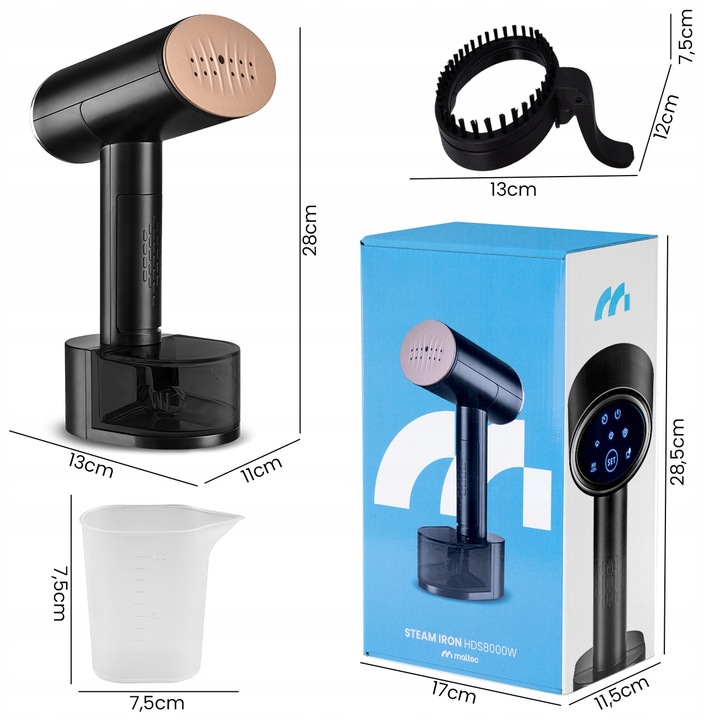 PAROWNICA DO UBRAŃ ŻELAZKO PAROWE STEAMER ZESTAW KLIPS ETUI 2000W