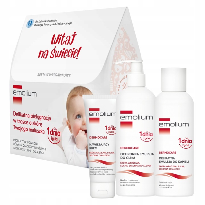 EMOLIUM DERMOCARE Zestaw Emulsja Do Kąpieli 400ml ,Do Ciała 400ml,