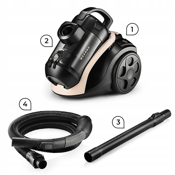 ODKURZACZ BEZWORKOWY 4000W CYKLONOWY TURBOSZCZOTKA FILTR HEPA 15w1 MOZANO