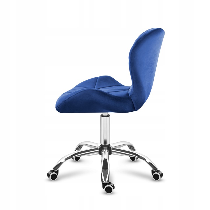 Fotel biurowy obrotowy MARK ADLER niebieski welurowy tapicerowany do