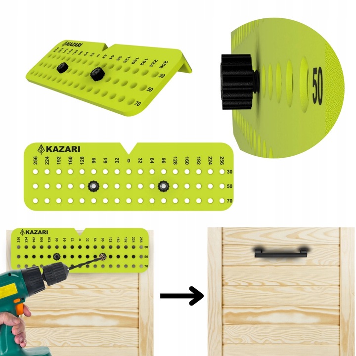 SZABLON WZORNIK DO WYZNACZANIA OTWORÓW UCHWYTÓW DO FRONTÓW SZAFEK