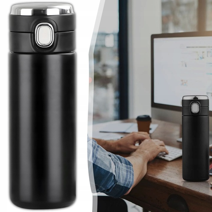 KUBEK TERMICZNY TERMOS Z USTNIKIEM NA KAWĘ HERBATĘ DO SAMOCHODU 420 ML LED