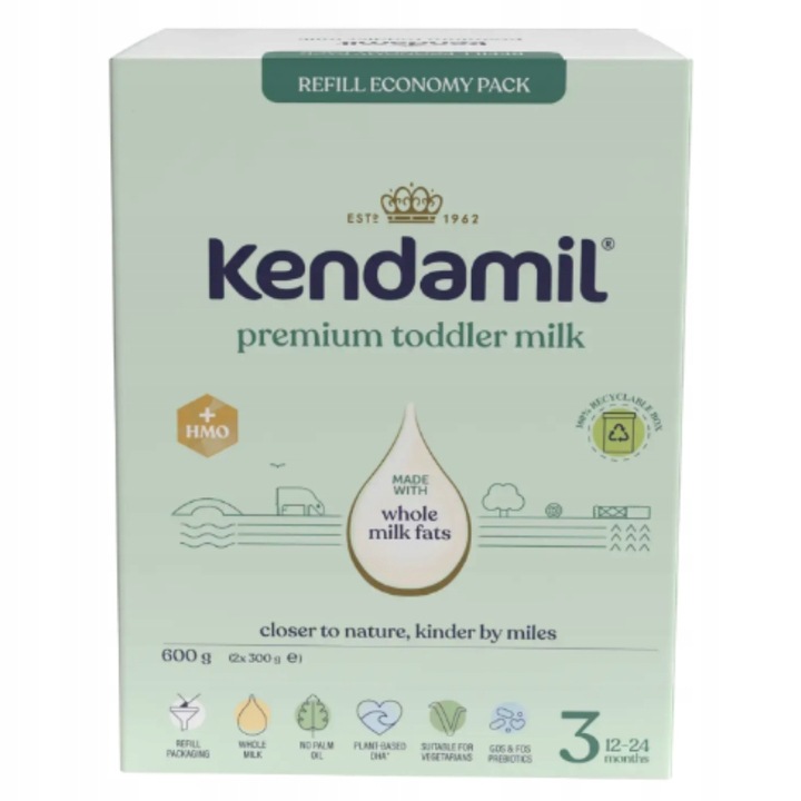 Mleko Kendamil 3 Premium Bez Oleju Rybiego i Palmowego DHA 600 g