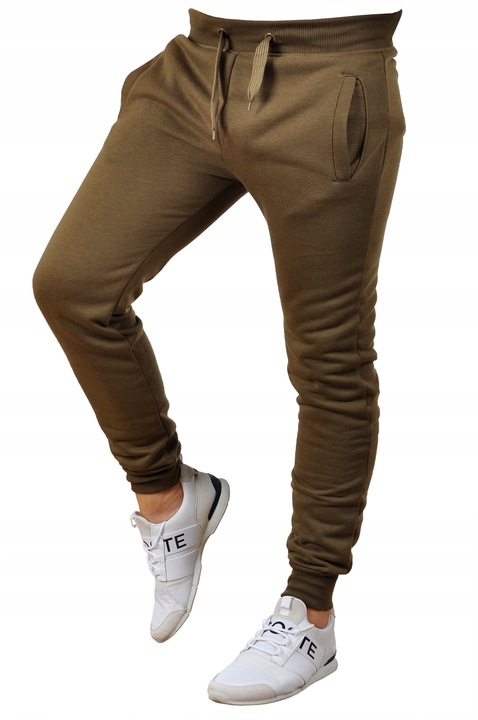 k01 r. L MĘSKIE SPODNIE DRESOWE JOGGERY GŁADKIE