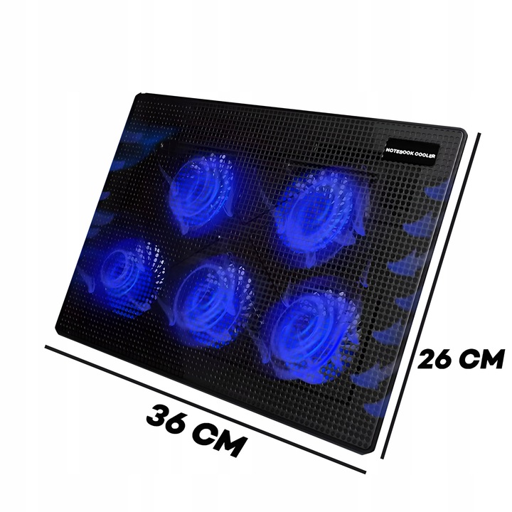 PODSTAWKA PODKŁADKA CHŁODZĄCA POD LAPTOPA NOTEBOOKA PODŚWIETLENIE 12-17''