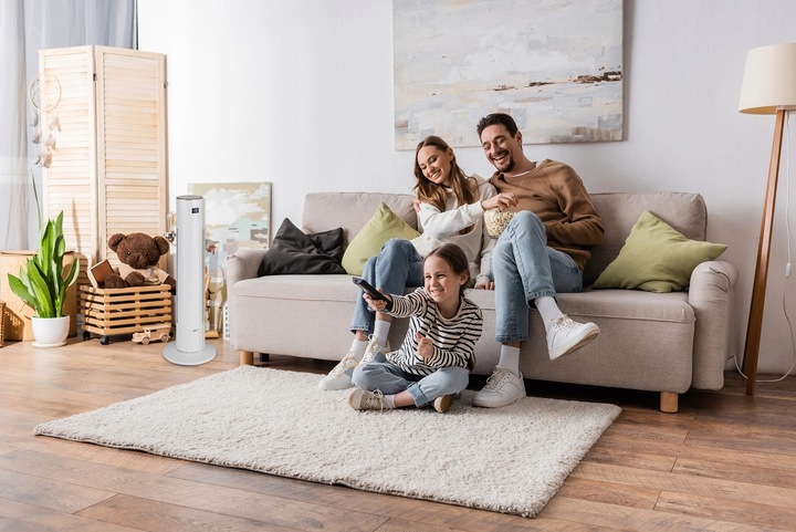 Wentylator kolumnowy HEVA MOX wiatrak podłogowy stojący cichy LED