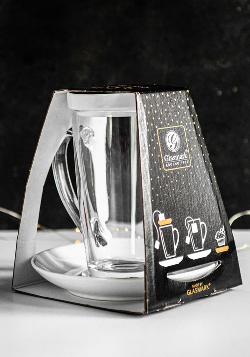 Kubek Alex 400ml ze spodkiem i wieczkiem duży do parzenia herbaty