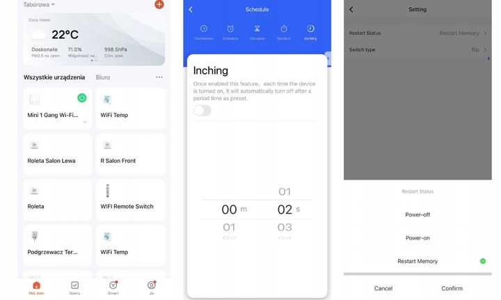 Sterownik Przekaźnik WiFi TUYA BEZNAPIĘCIOWY Smart