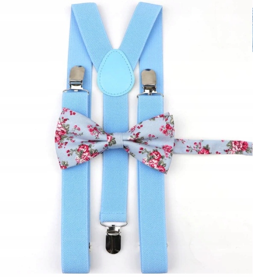 SZELKI i MUCHA męska niebieska błękitna w kwiaty