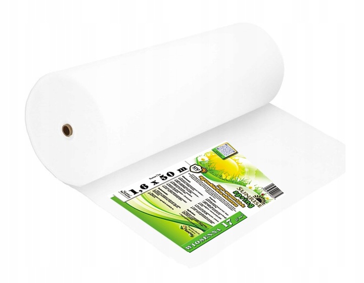 Agrowłóknina BIAŁA 1,6x50m ZIMOWA-WIOSENNA otulina 17g okryciowa