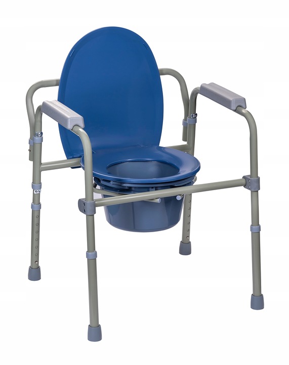 KRZESŁO TOALETOWE TOALETA WC DLA SENIORA SKŁADANE 3w1 PRZENOŚNE MOCNE MED