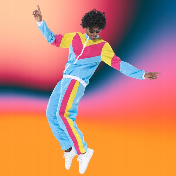 STRÓJ LATA 80 90 DISCO PRZEBRANIE DRES ORTALIONOWY RETRO FITNESS L 176