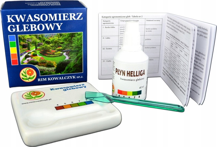 Tester pH gleby płytka porcelanowa płyn Helliga Kwasomierz Glebowy