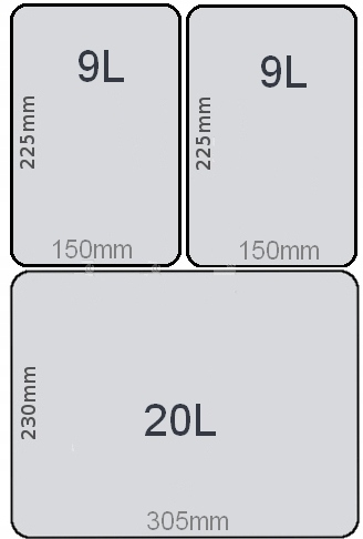 Zestaw sortownik kosz na śmieci do szafki 40 cm 38L pojemniki na