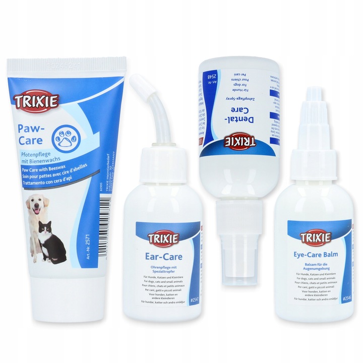 4x 50 ml Płyn do Uszu Psa Kota Krople Przemywania Oczu Spray Zębów Krem Łap