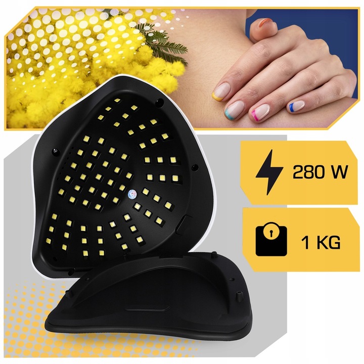 Mocna Lampa Do Paznokci Hybryd Żeli UV LED Sun x10 Max LCD Z Rączką