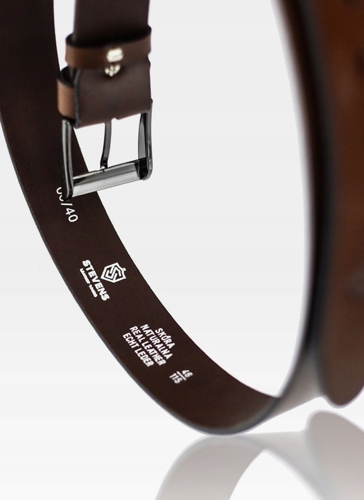 PASEK SKÓRZANY MĘSKI SZEROKI BRĄZOWY STEVENS Q2-V