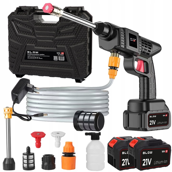 MYJKA CIŚNIENIOWA AKUMULATOROWA DO OKIEN OGRODU KOSTKI 2X AKUMULATOR