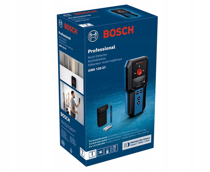 WYKRYWACZ METALI PRZEWODÓW DREWNA BOSCH cyfrowy detektor Bosch GMS