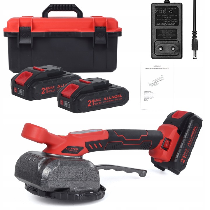 PRZYSSAWKA WIBRUJĄCA DO PŁYTEK WIBRATOR DO POZIOMOWANIA 2xAKU MOCNA 21V