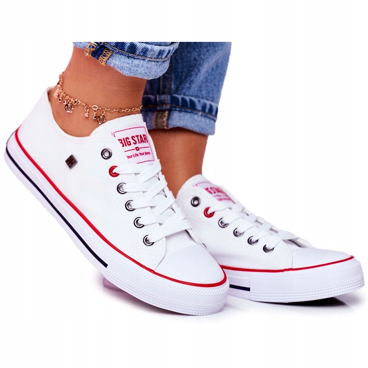 BIG STAR BIAŁE DAMSKIE TRAMPKI T274022 NISKIE 40