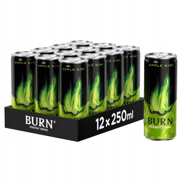 Napój energetyczny Burn Apple Kiwi energetyk 12x 250ml