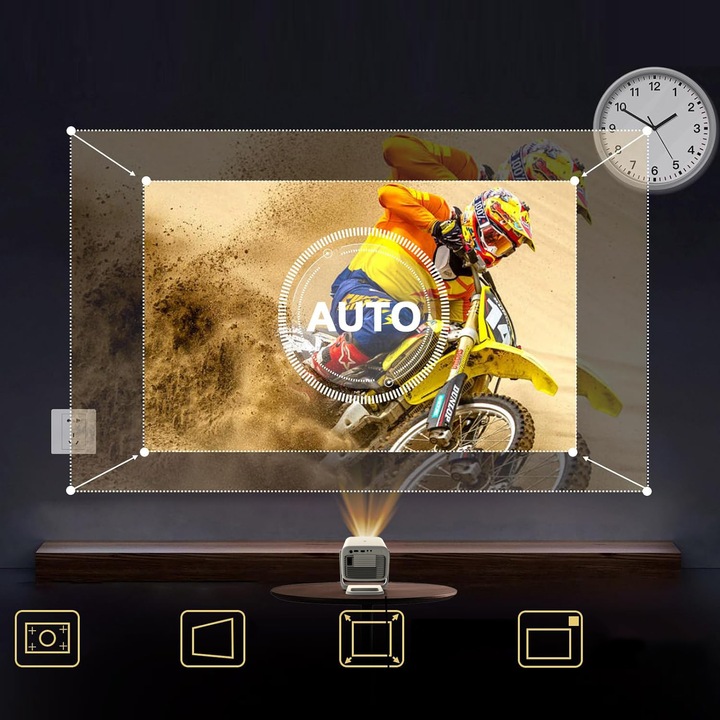 Mini Projektor Przenośny Android WiFi Rzutnik FULL HD 4K Telefon Bluetooth