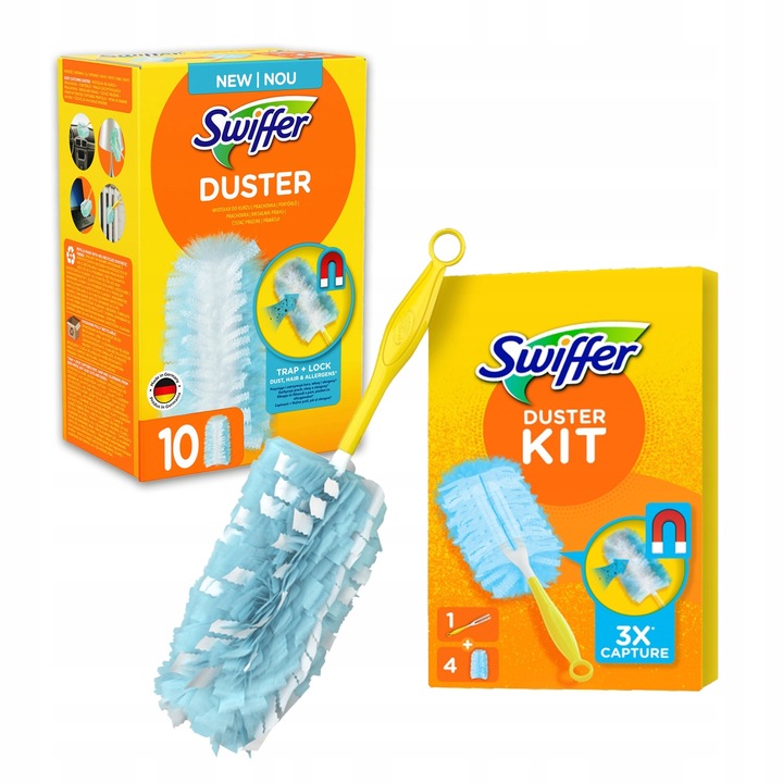 Swiffer Zestaw Duster Kit do usuwania kurzu + wkłady do miotełki 9 szt