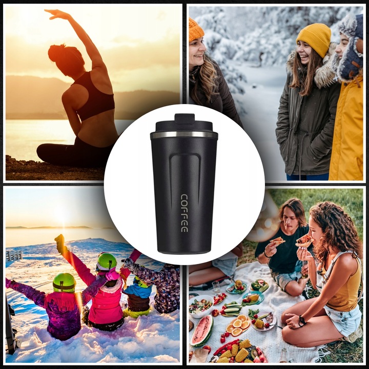 KUBEK TERMICZNY TERMOS 510 ML WYŚWIETLACZ EKRAN LCD NA KAWĘ HERBATĘ SMART