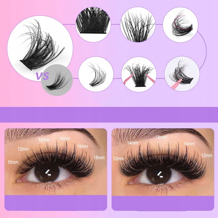 270 SZT SAMODZIELNEGO PRZEDŁUŻANIA RZĘS D CURL CLUSTER IN LASHES PREMIUM