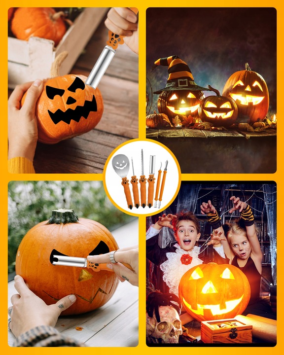 OSTRY ZESTAW DO RZEŹBIENIA DYNI HALLOWEEN