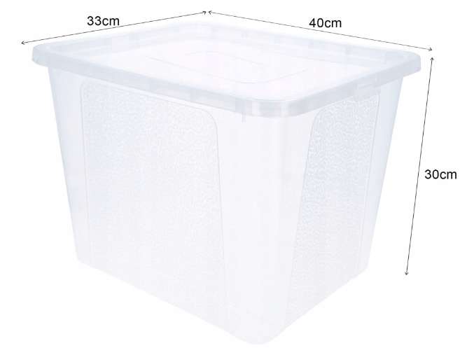 Pojemnik 30 l przezroczysty z pokrywą BPA free do przechowywania