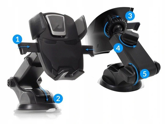 ZESTAW UCHWYT DO SZYBY DESKI SAMOZACISKOWY ŁADOWARKA SAMOCHODOWA 4xUSB 7A