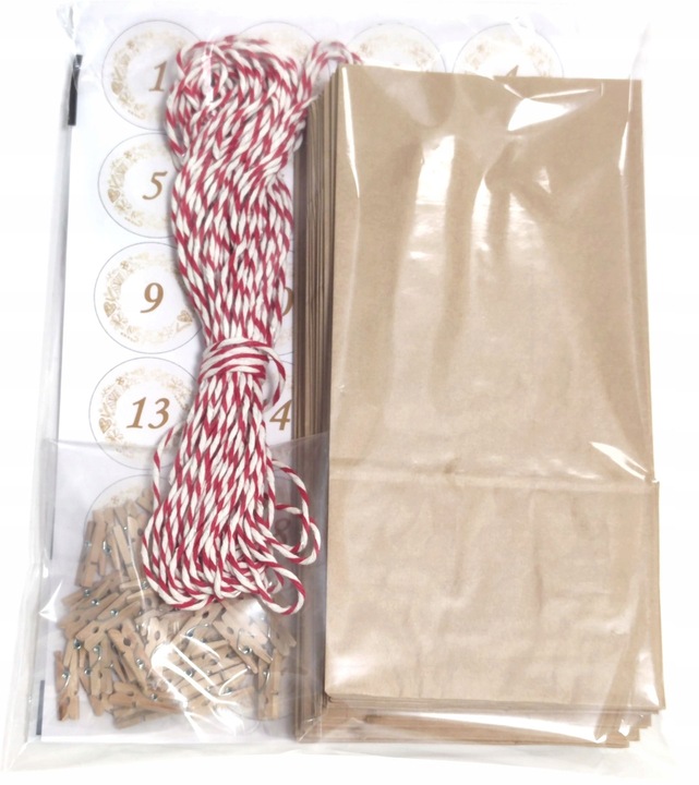 Kalendarz adwentowy DIY świąteczny eko ekologiczny zrób to sam Zestaw XXL