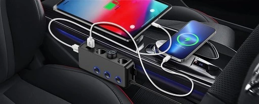 ROZDZIELACZ ROZGAŁĘŹNIK ZAPALNICZKI 4 USB QC i PD