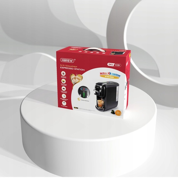 HiBREW H2B 5w1 Multi Capsule Ekspres do kawy 5w1 19Bar Wskaźnik LED
