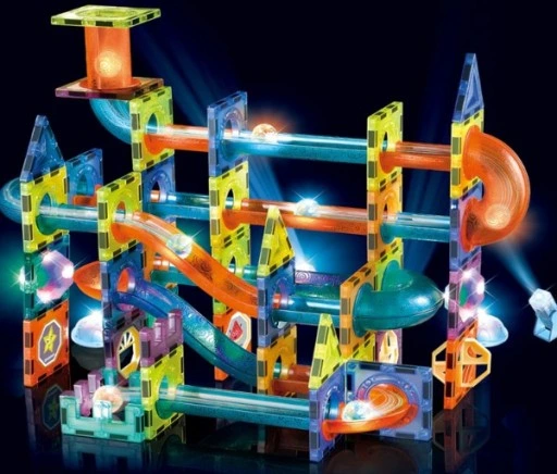 KLOCKI MAGNETYCZNE TOR KULKOWY 110 Elementów XXL