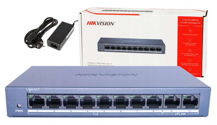 SWITCH POE DS-XS0110-P 8x POE + 2x UPLINK 10/100Mbps HIKVISION