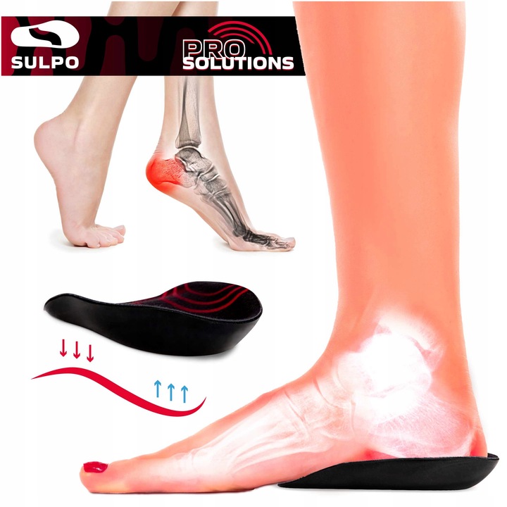 Amortyzujące podpiętki wkładki do butów na ostrogi piętowe ból pięt