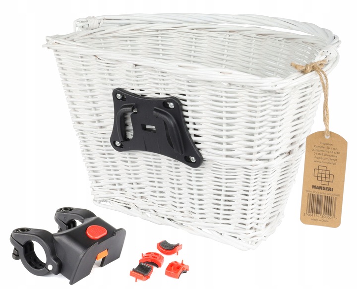 KOSZ NA ROWER WIKLINOWY CLICK KLIK KOSZYK BIAŁY